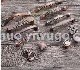 New simple European style red antique copper handle for overall kitchen cabinets, wardrobes, drawers, rosewood furniture, antique handle details Picture