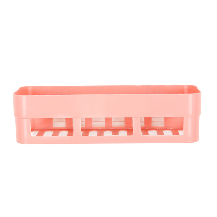 Bathroom non-perforated plastic storage rack, bathroom toiletries storage rack, multi-functional perforated empty storage rack Item Picture