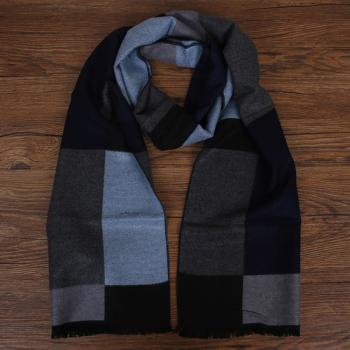New winter scarf Men's scarf simple geometric scarf Men's scarf Twill checkered shawl Student men's long matching checkered stripes Amazon Taobao e-commerce for scarves Item Picture