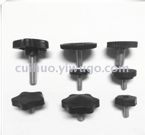 Direct sales handle screw adjustment feet, plum blossom knob adjustable feet, hand-tightened screws, plastic foot pads can be customized details Picture
