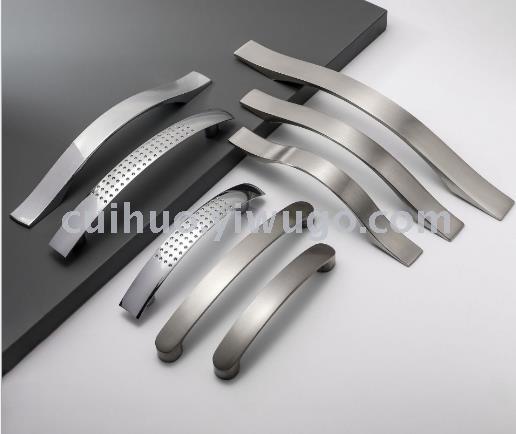 Modern simple bright chrome, brushed, nickel brushed cabinet drawer handles aluminum solid pull