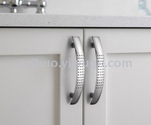Modern and simple bright chrome, brushed, nickel brushed cabinet drawer handle solid aluminum alloy pull details Picture