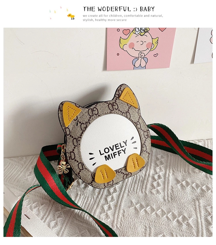 Korean cute children's bag 2022 Spring/Summer New cartoon cat PU accessory bag Fashionable girls' crossbody small round bag Application Scenario
