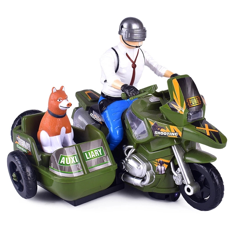 Wholesale of popular toys such as PUBG motorcycles, lights, music, electric omnidirectional toy cars, and children's street stalls details Picture