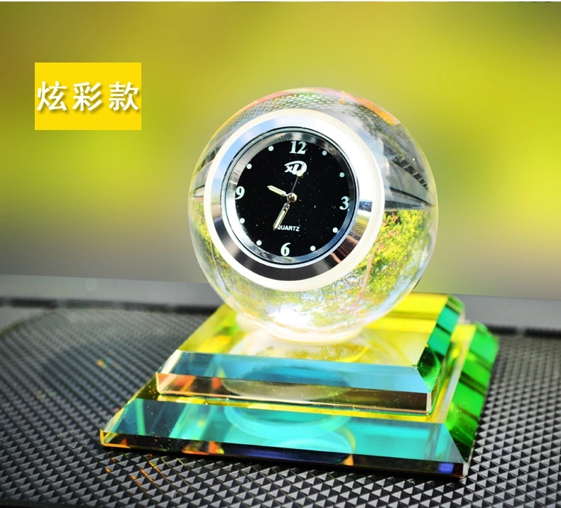 Car crystal perfume holder, crystal ball with watch, car perfume holder, car creative gift decoration, interior decoration Item Picture