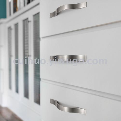 Modern and simple bright chrome, brushed, nickel brushed cabinet drawer handle solid aluminum alloy pull Specification image