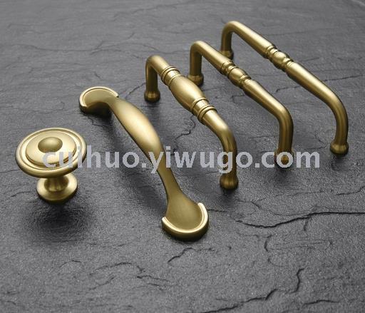 High-end kitchen cabinets, wardrobes, wine cabinets, drawer handles, copper color, gold, champagne small handles, modern and simple details Picture