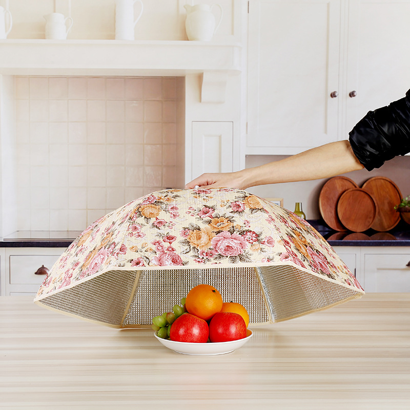 保温菜罩遮菜伞 18/20寸可折叠圆款餐桌罩 防苍蝇盖菜罩图案版权详情图2