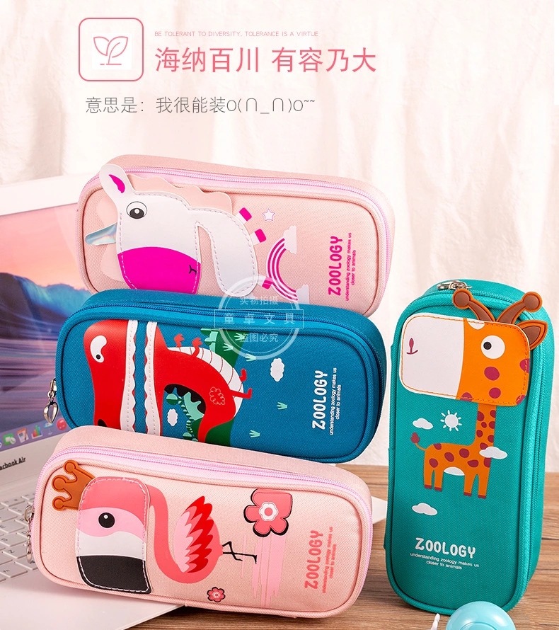 Wholesale of new pen cases, new pen boxes, cute cartoon stationery boxes, factory direct sales, large-capacity pencil cases h details Picture