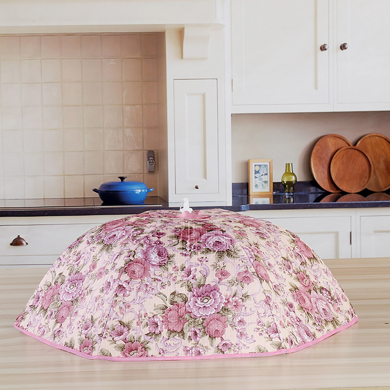 保温菜罩遮菜伞 18/20寸可折叠圆款餐桌罩 防苍蝇盖菜罩图案版权详情图3