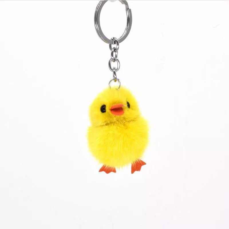New duckling pendants, cute mink and yellow duck mini pendants, keychains, fur pendants, bestsellers at street stalls details Picture