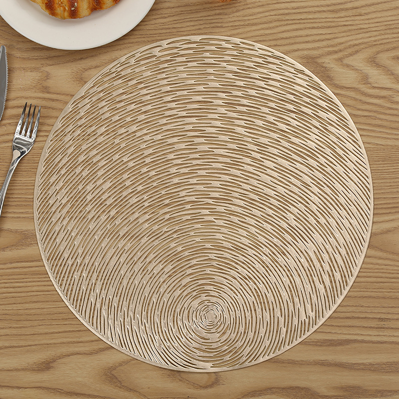 Creative Western placemats, coffee coasters, pvc starry sky round solid color hollowed-out personalized table MATS, plate MATS, bowl MATS, heat insulation MATS Application Scenario