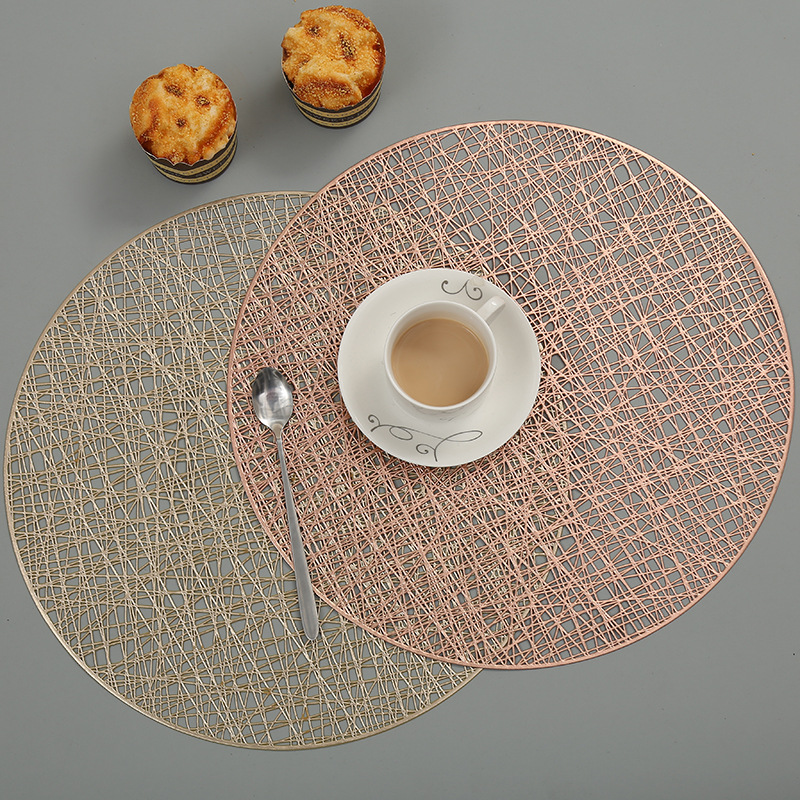 Creative Nordic heat insulation pad, perforated octagonal rose gold coaster, anti-slip and heat-resistant round heat insulation table mat Specification drawing