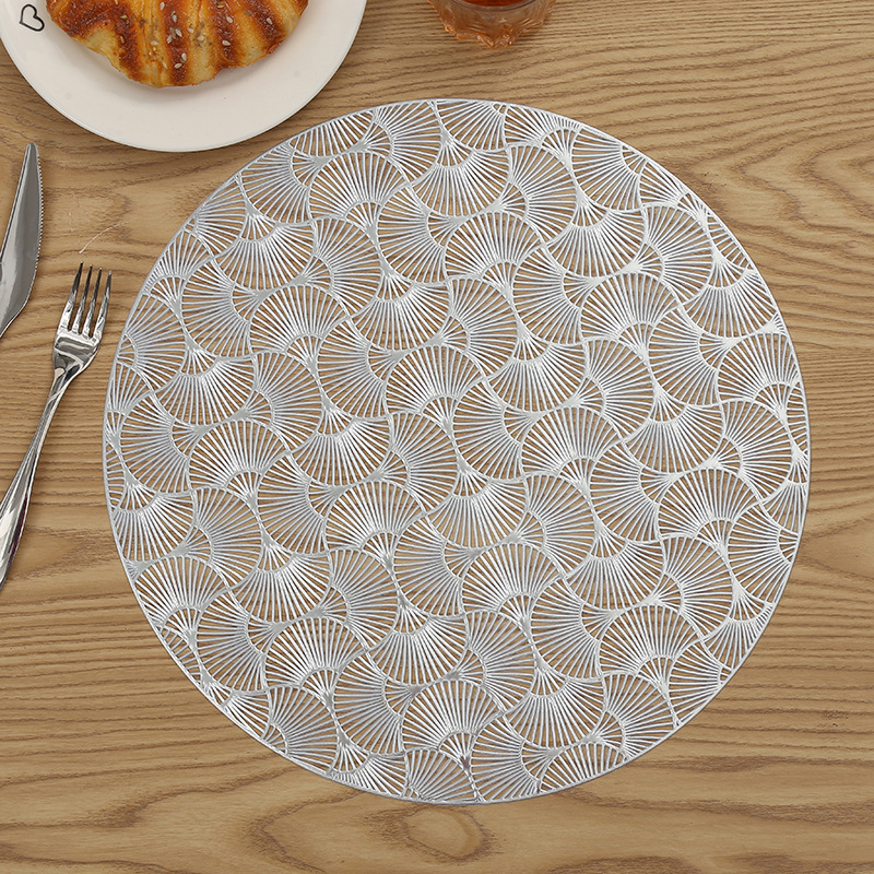 Creative Western placemats, coffee coasters, pvc starry sky round solid color hollowed-out personalized table MATS, plate MATS, bowl MATS, heat insulation MATS Specification drawing