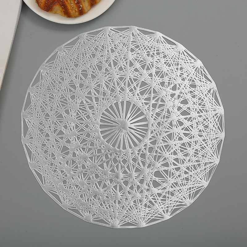 Creative placemats 40cm, heat insulation pads for Western restaurants, PVC oil-resistant table MATS for home dining table decoration, floral coffee coasters Application Scenario