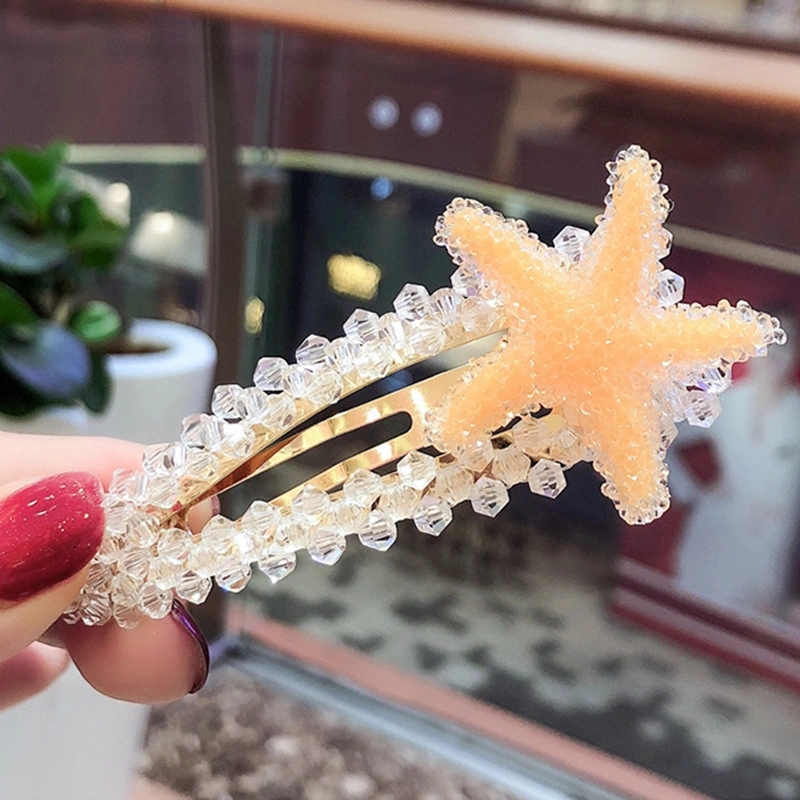 【 High cost-performance Bulk 】 Korean simple candy-colored one-piece clip, cute starfish hair clip, little girl hair clip Item Picture