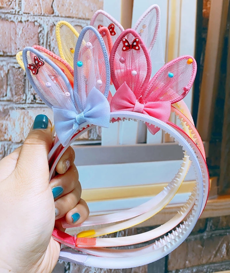 A variety of new hair accessories from South Korea, including Lace Crown cartoon rabbit ear children's hair bands and cute and sweet baby headwear details Picture