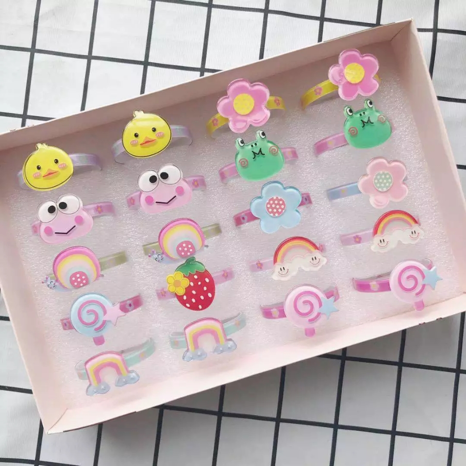 Children's acrylic wristband, imitation watch, cartoon smiling face, seven-color laser phantom color wristband, girls' bracelet, princess accessory details Picture