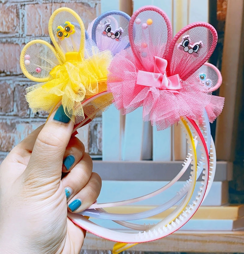 A variety of new hair accessories from South Korea, including Lace Crown cartoon rabbit ear children's hair bands and cute and sweet baby headwear Specification drawing