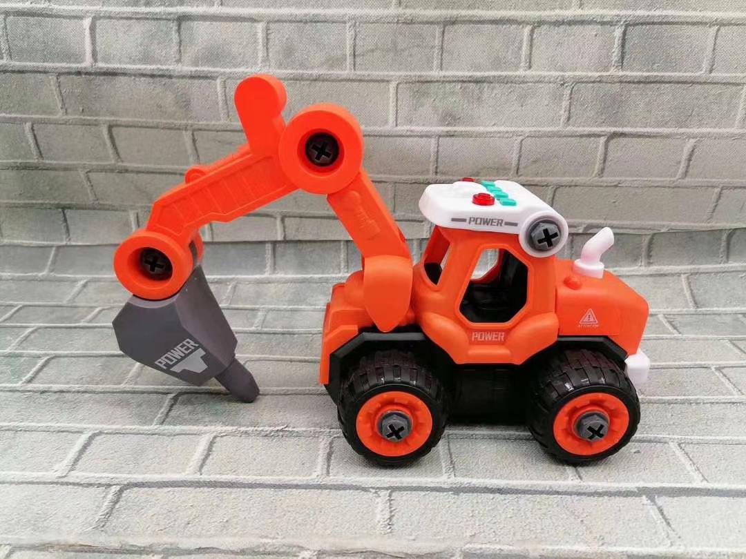The new large-sized music disassembly and assembly engineering set with lights, music, stories, children's songs, and inertia car is selling well at street stalls details Picture