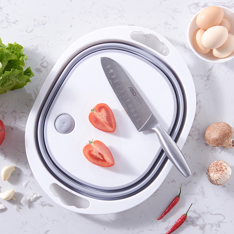 Многофункциональная разделочная плита, пластиковая кухонная плита, кухонная плита для мытья посуды на открытом воздухе, складная корзина для битумной воды details Picture