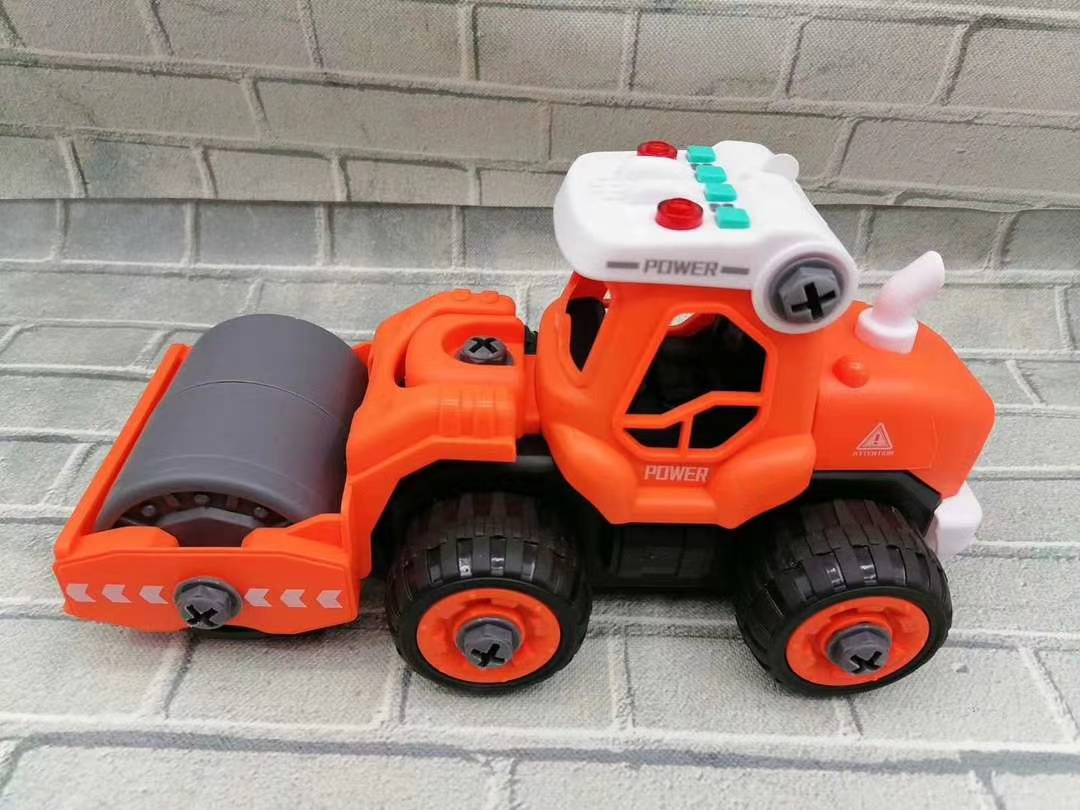 The new large-sized music disassembly and assembly engineering set with lights, music, stories, children's songs, and inertia car is selling well at street stalls Specification drawing