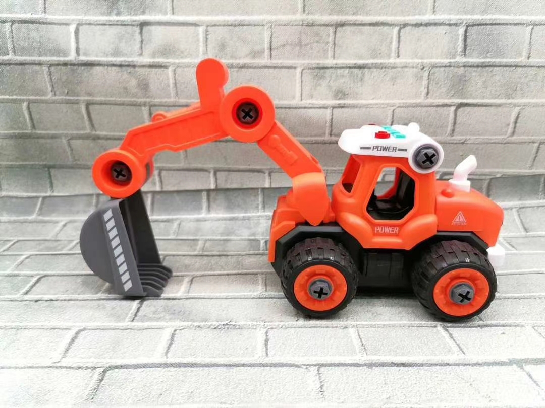 The new large-sized music disassembly and assembly engineering set with lights, music, stories, children's songs, and inertia car is selling well at street stalls full figure