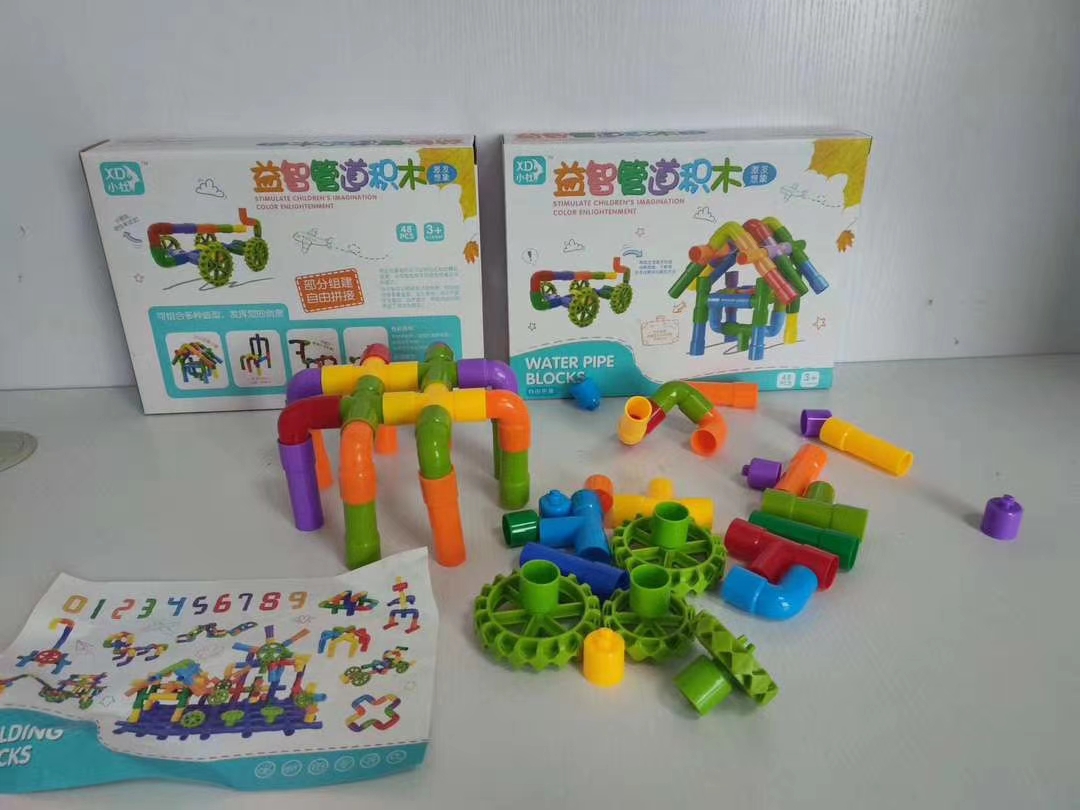 Children's educational pipe building blocks stimulate imagination and allow for free assembly. High-end gift boxes with 3C barcodes are selling well at street stalls Specification drawing