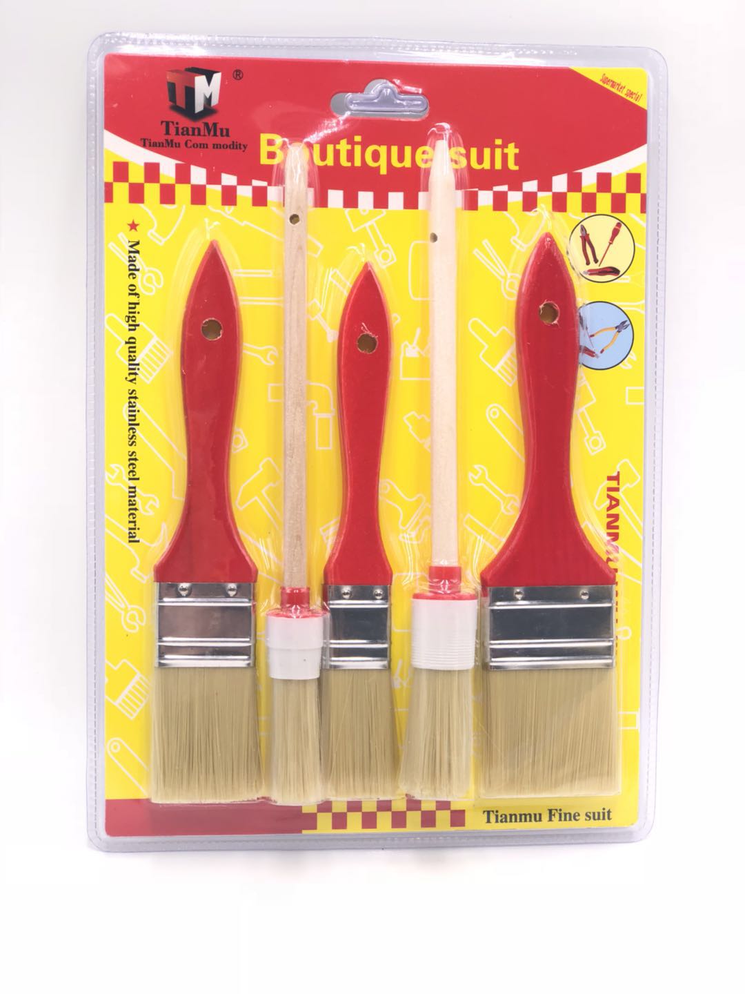 tianmu professional paint brush barbecue brush white hair paint brush cleaning brush set