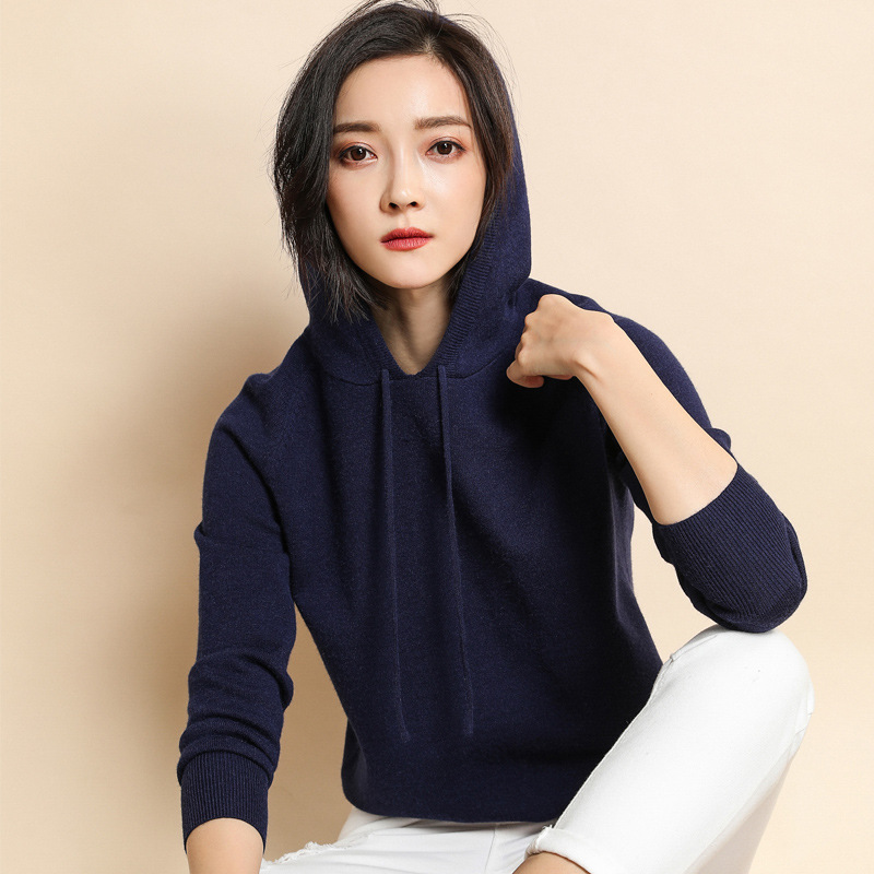 Off-season clearance: Hooded sweater, women's casual fashion hoodie, long-sleeved short loose sweatshirt, pullover, knitted sweater, jacket Specification image