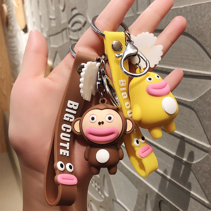Direct sales from the manufacturer of cute and ugly monkey frog car figurines, keychains, and personalized couple bags and pendants details Picture