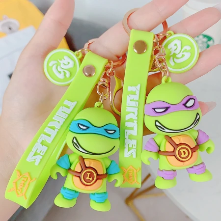 Cartoon Teenage Mutant Ninja Turtles figurine pendant, men's and women's bag pendant, car key chain, personalized key chain, anime small gift Cartoon Teenage Mutant Ninja Turtles figurine pendant, men's and women's bag pendant, car key chain, personalized key chain, anime small gift