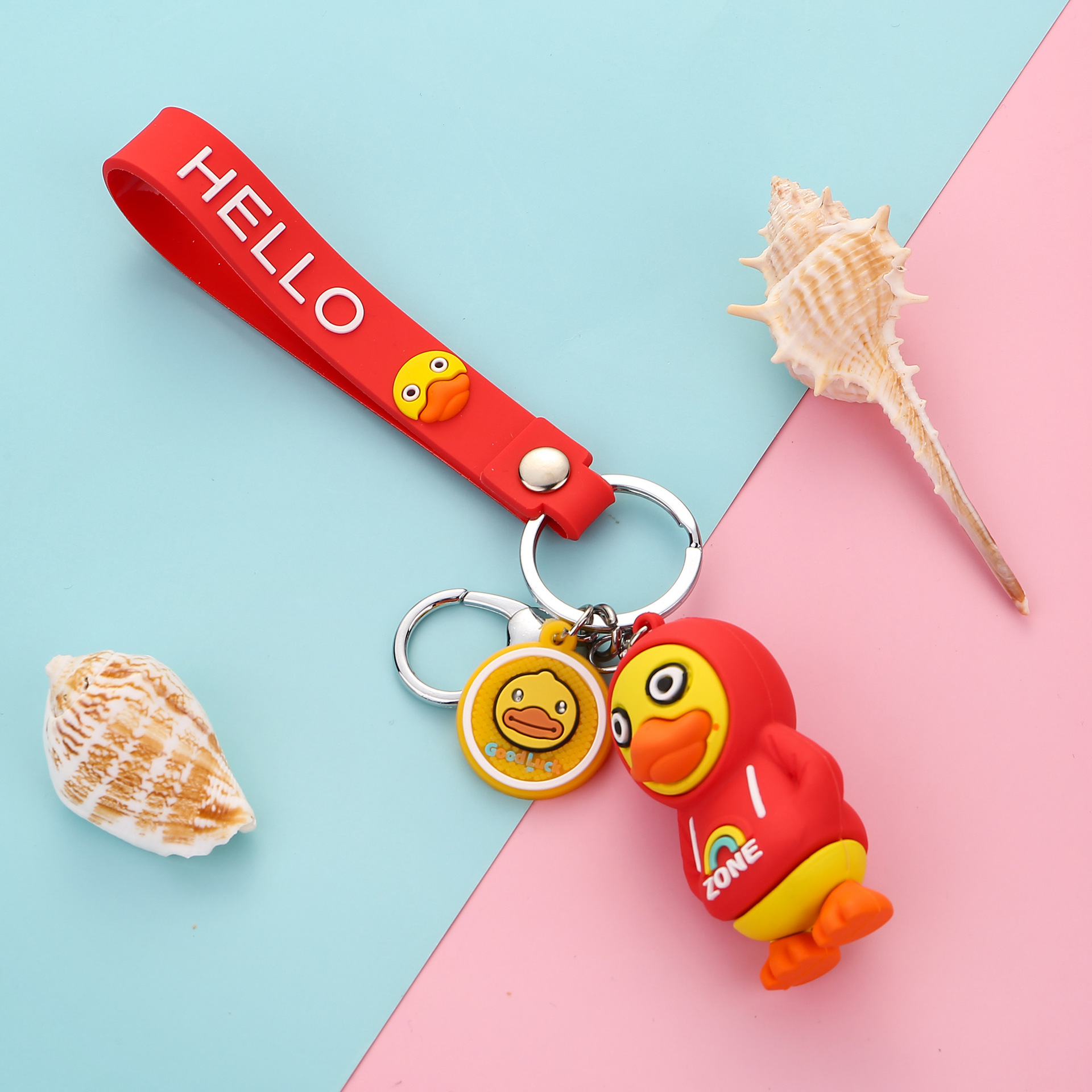 Creative best-selling gifts: Cartoon Dudu, little yellow duck keychains, women's pendants, bags, accessories, and 3D figurines for distribution details Picture