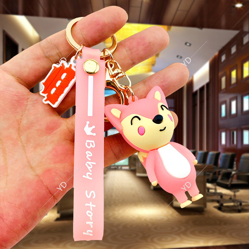 Wholesale of creative fox keychain pendants, cute silicone men's and women's bags, figurines, pendants and event small gifts Application Scenario