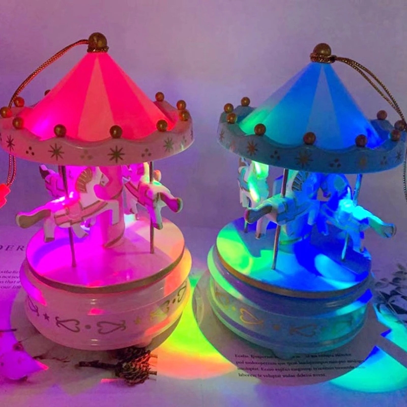 Dreamy carousel, dazzling lights, glowing toys, music box, music box, hand-held creative Mid-Autumn Festival gift lanterns details Picture