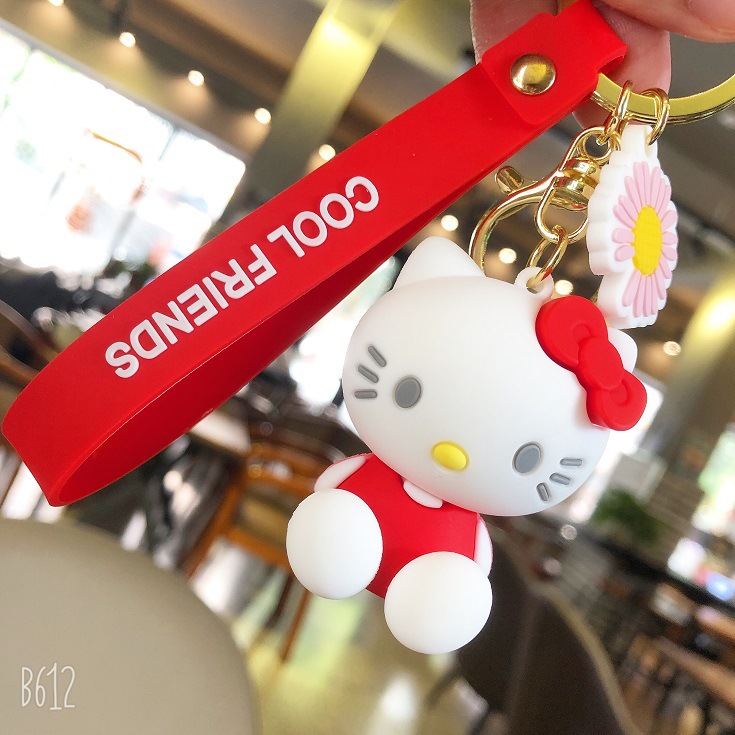 KT Kitty keychains, cartoon car pendants, creative and cute couple bags, key chains, gifts wholesale Application Scenario