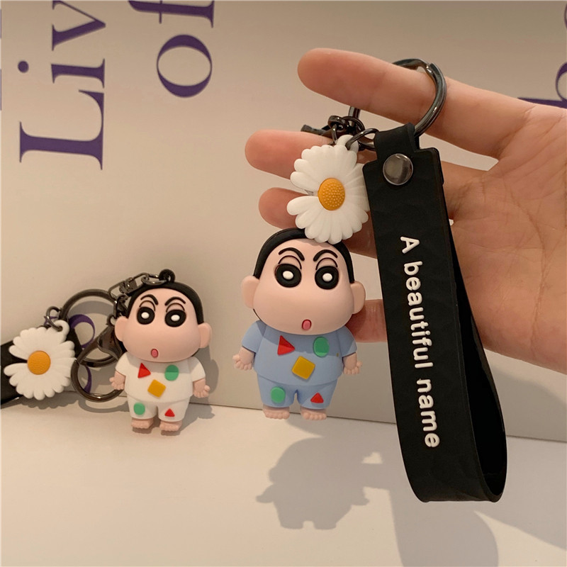 可爱卡通网红蜡笔小新公仔钥匙扣书包挂件女 ins个性创意情侣汽车