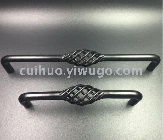 European classic vintage cabinet, wardrobe, birdcage handle, bookcase, drawer, cage handle, black, cyan, antique silver