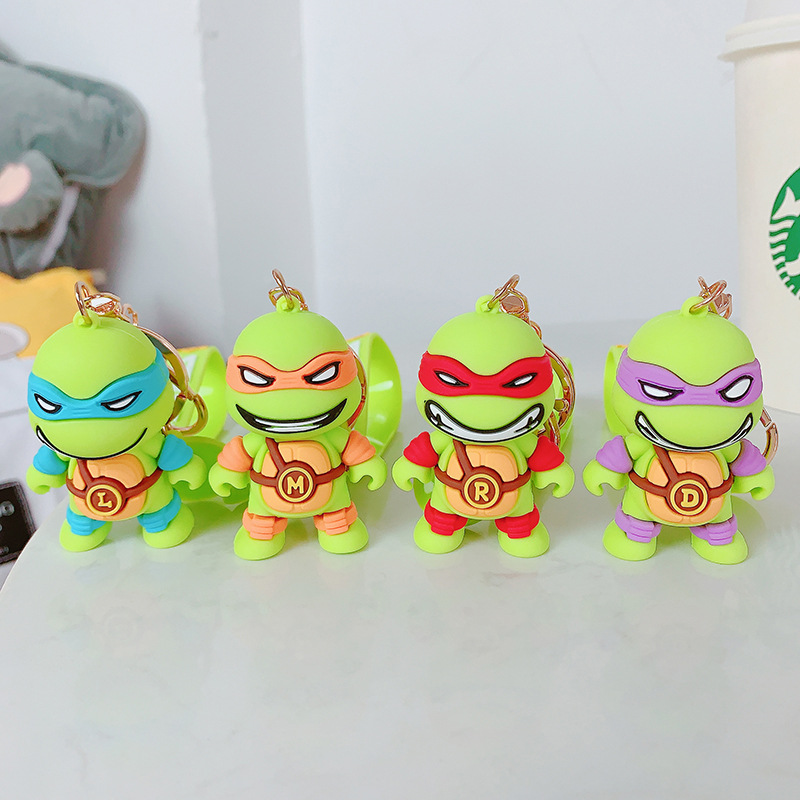 Cartoon Teenage Mutant Ninja Turtles figurine pendant, men's and women's bag pendant, car key chain, personalized key chain, anime small gift Specification image