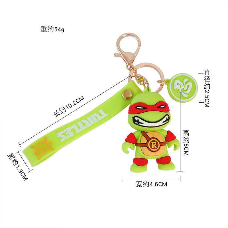 Cartoon Teenage Mutant Ninja Turtles figurine pendant, men's and women's bag pendant, car key chain, personalized key chain, anime small gift details Picture