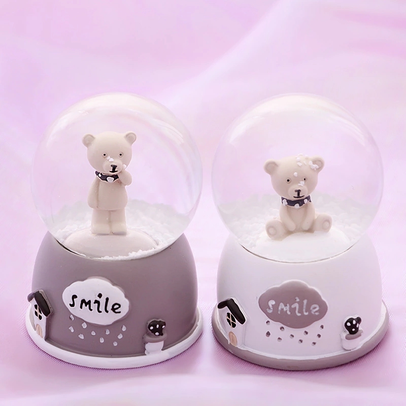 【45#】 Small illuminated crystal ball cartoon resin handicraft Home decoration gift, couple birthday present Item Picture