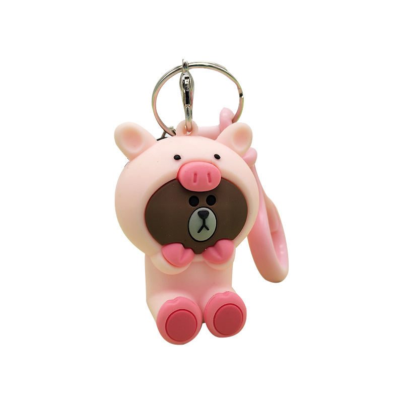 Cartoon jungle Bear series keychains, cute Korean Instagram car key chains, creative bag pendants Item Picture