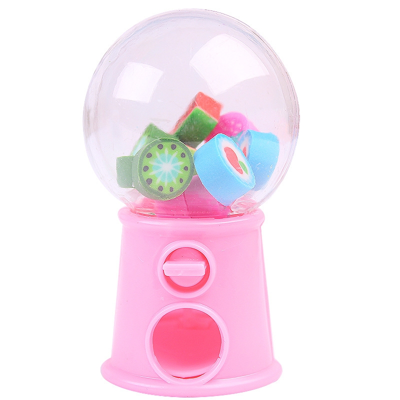 Fun kindergarten mini Gacha machine eraser, cute eraser, learning dual-purpose cartoon fruit toy Item Picture