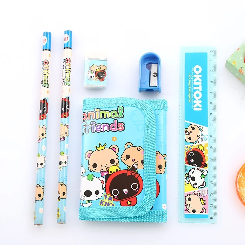 Creative children's wallet combination stationery set, student learning stationery supplies, back-to-school season gifts wholesale h Item Picture