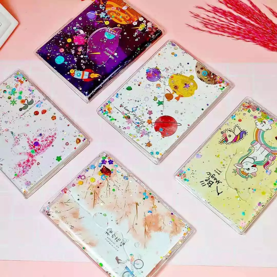 Creative handbooks, notebooks, flow-sand rubber case notebooks, student stationery supplies, diary loose-leaf notebooks, Children's Day gifts Item Picture