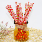 彩色草莓圣诞派对新奇创意艺术水果饮料装饰可降解纸情人节吸管