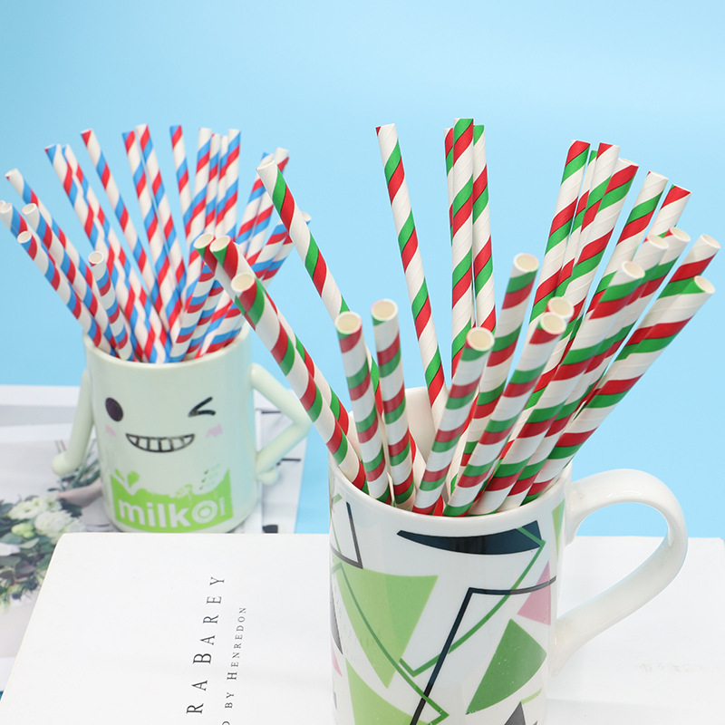 Disposable Multi-Color Milk Tea Shape Color Straw Coffee Juice Fashion Creative Cake Party Environmentally Friendly Paper Straw Application Scenario