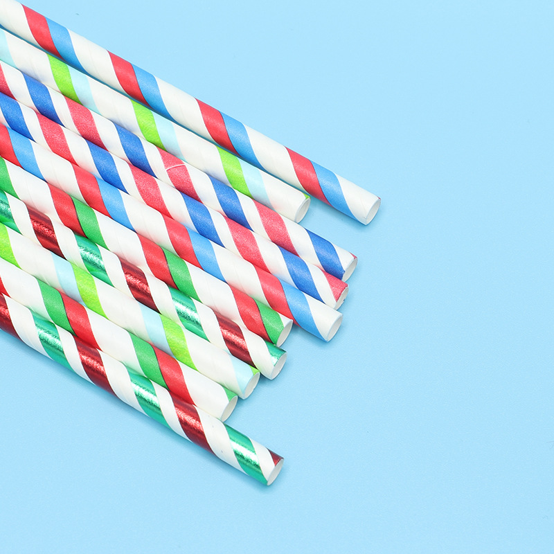 Disposable Multi-Color Milk Tea Shape Color Straw Coffee Juice Fashion Creative Cake Party Environmentally Friendly Paper Straw Item Picture