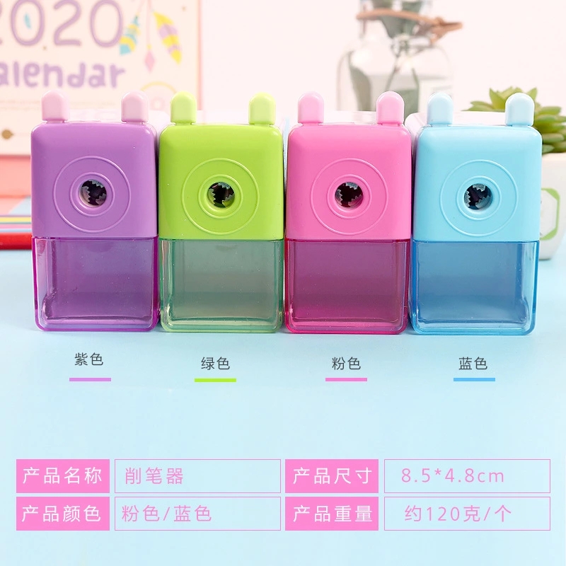 Student stationery wholesale cartoon pen sharpener, hand-cranked pencil sharpener box set, creative and effortless single-hole pen sharpener, pencil sharpener Item Picture