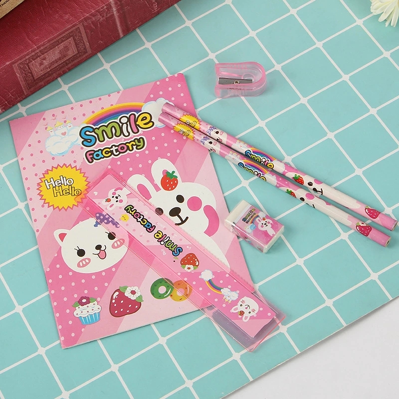 Creative hand-held PVC bag children's cartoon pencil sets are selling well as wholesale stationery for students' back-to-school season Item Picture